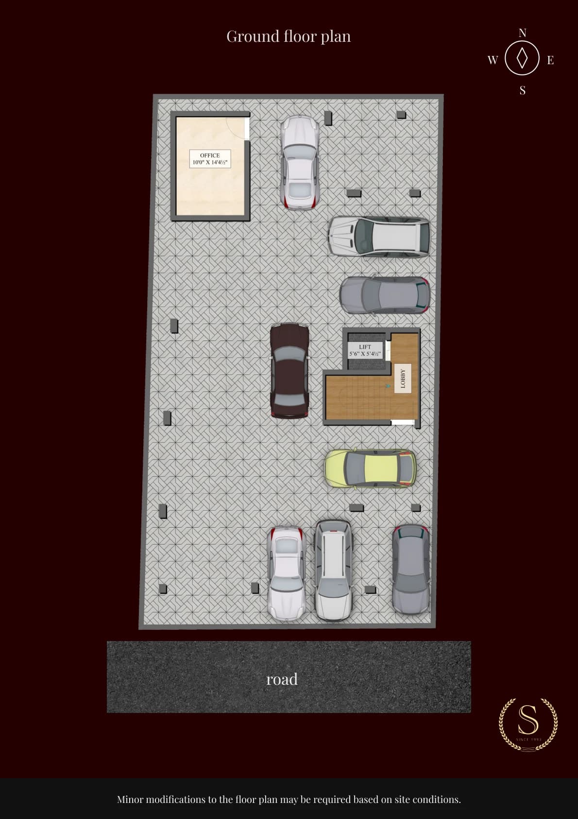 Ground floor — parking, lift and lobby