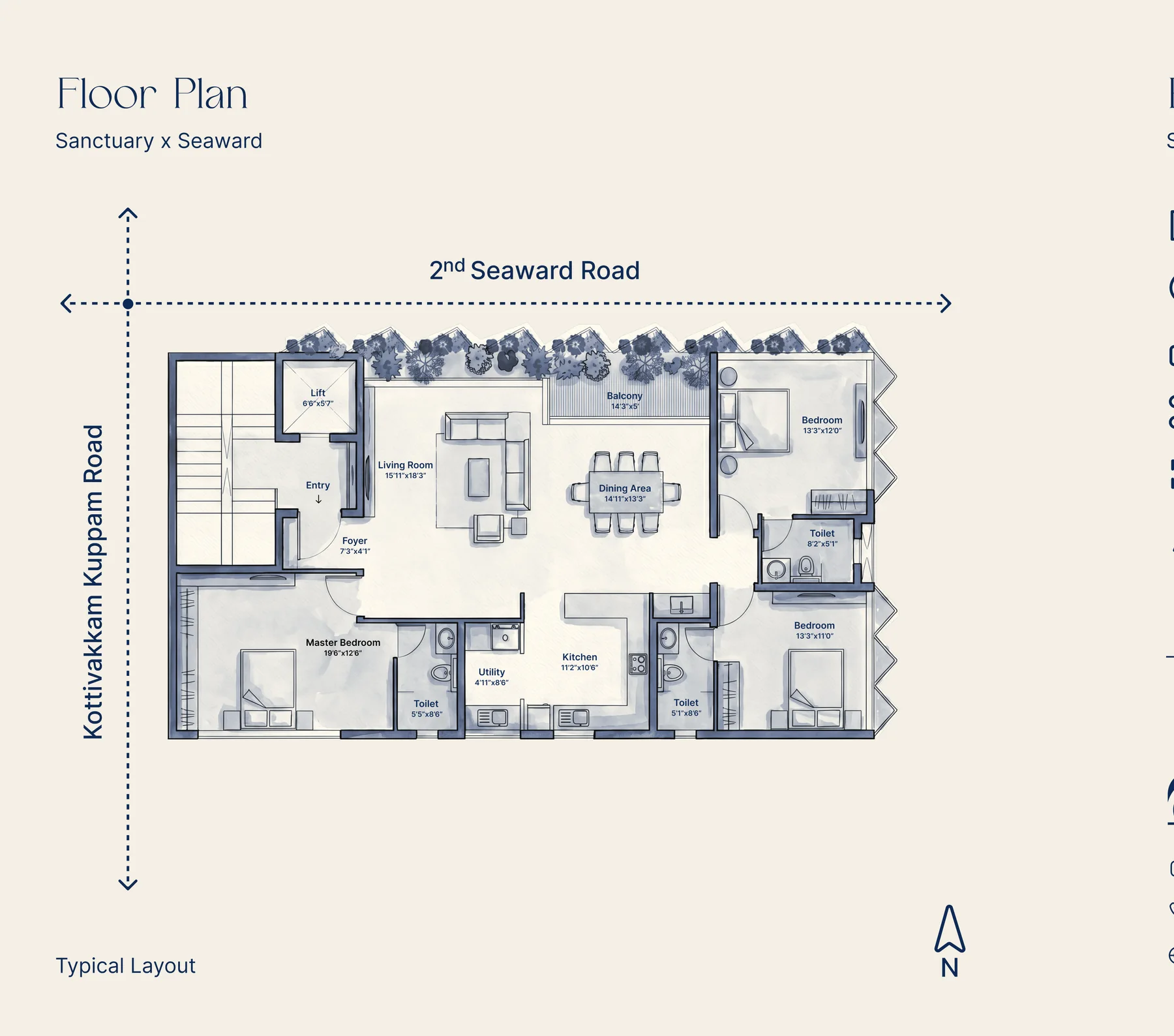 Typical 3 BHK layout from the brochure