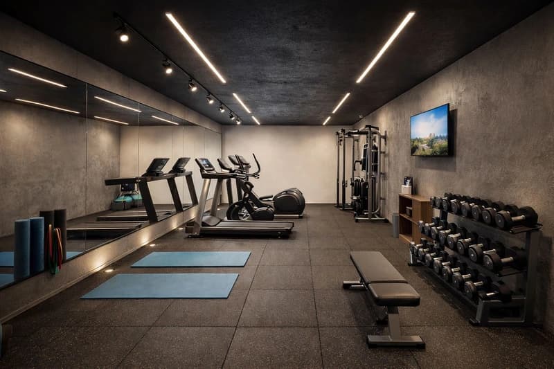 Community gym described in the brochure