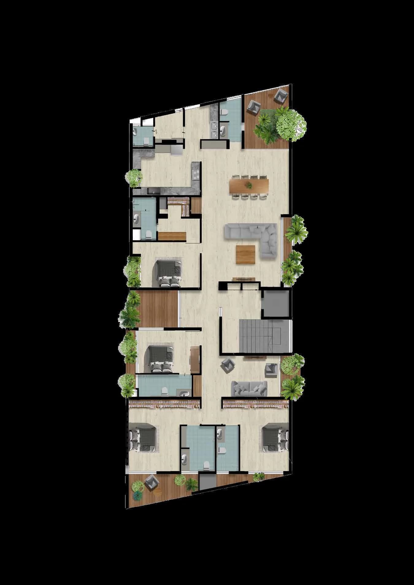 Typical floor plan — 3,810 sq.ft. villament