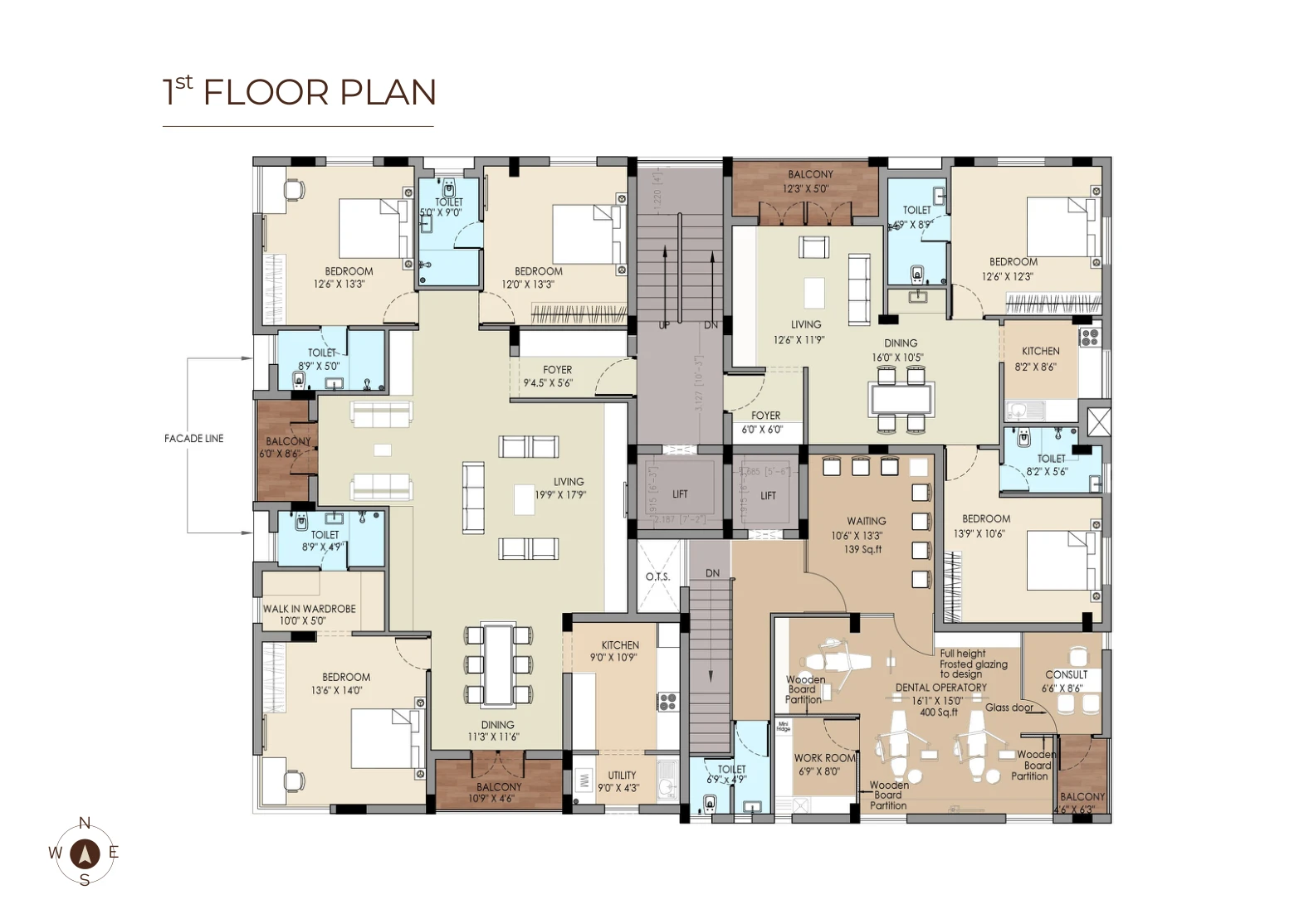 First-floor plan — includes a distinct right-side layout