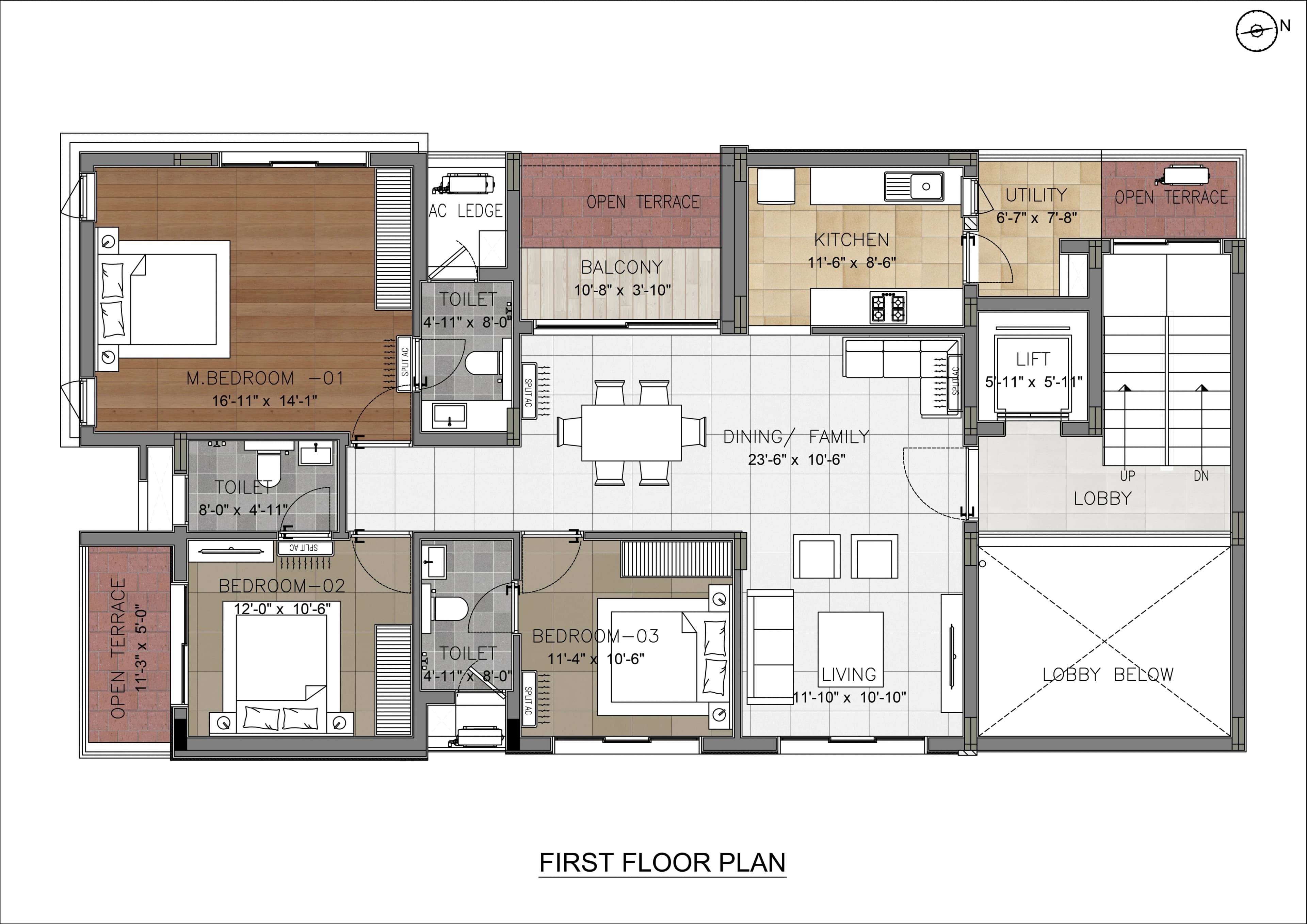 First floor — 3 BHK, 1,875 sq.ft. BUA