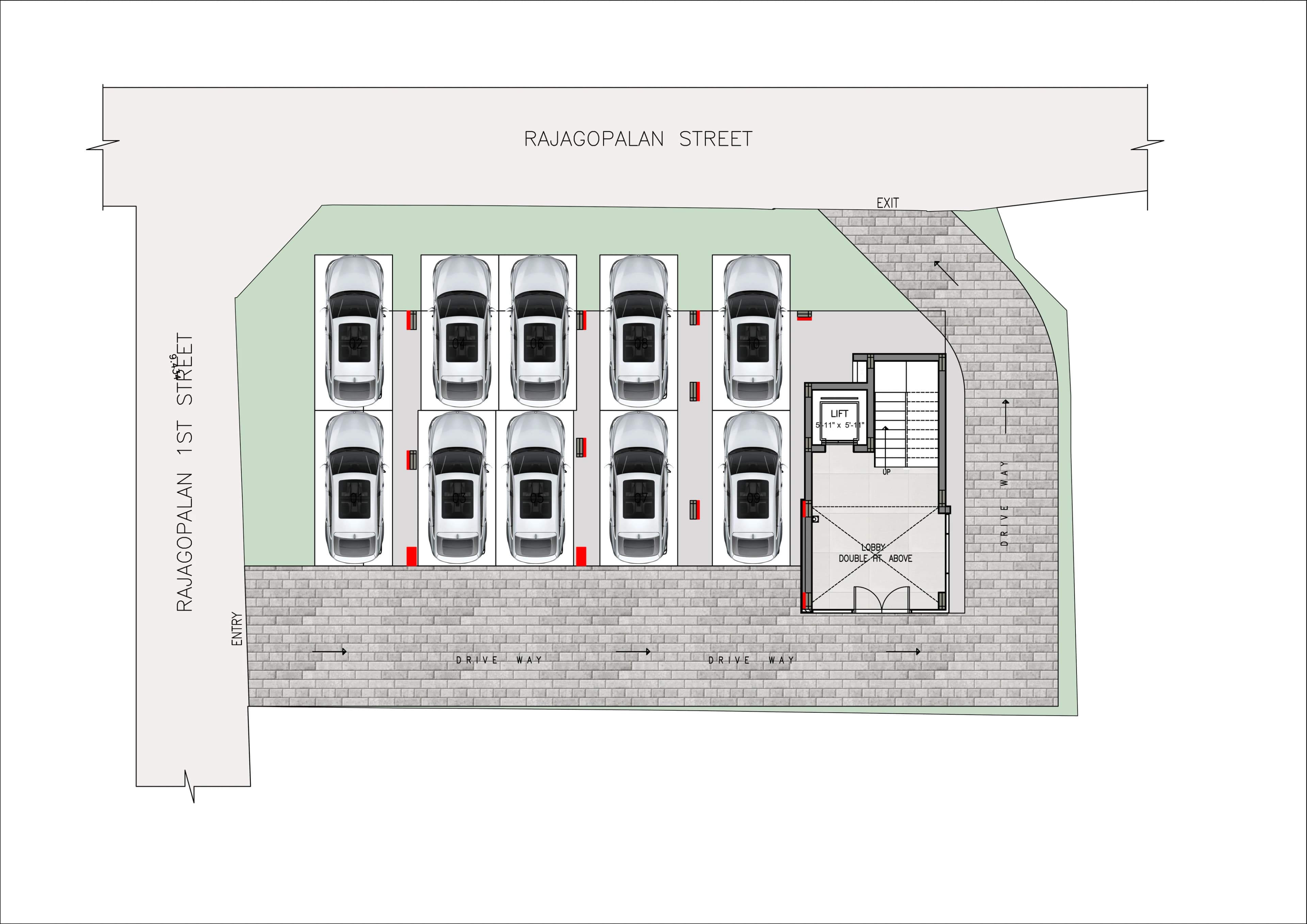 Stilt floor — parking and access