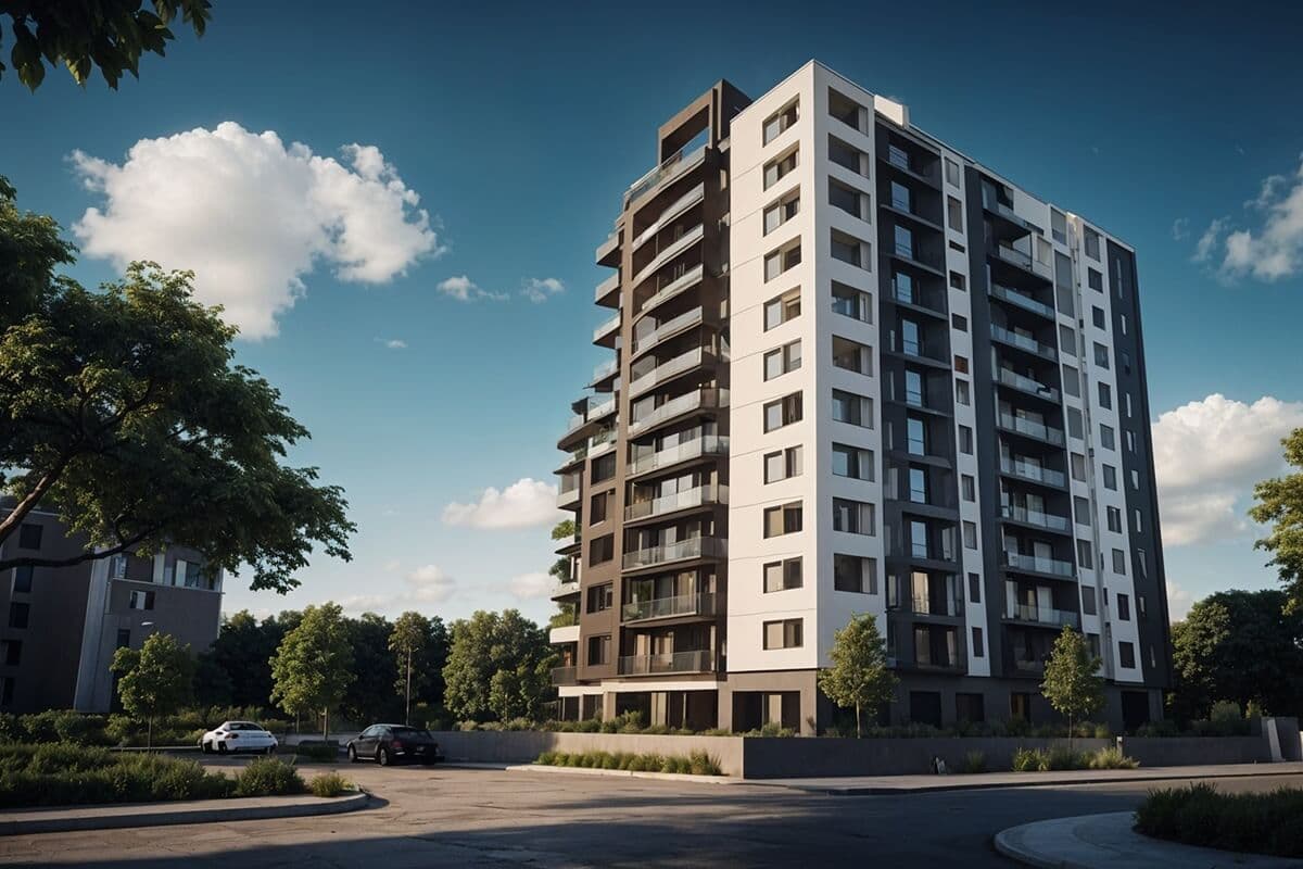 Modern apartment building
