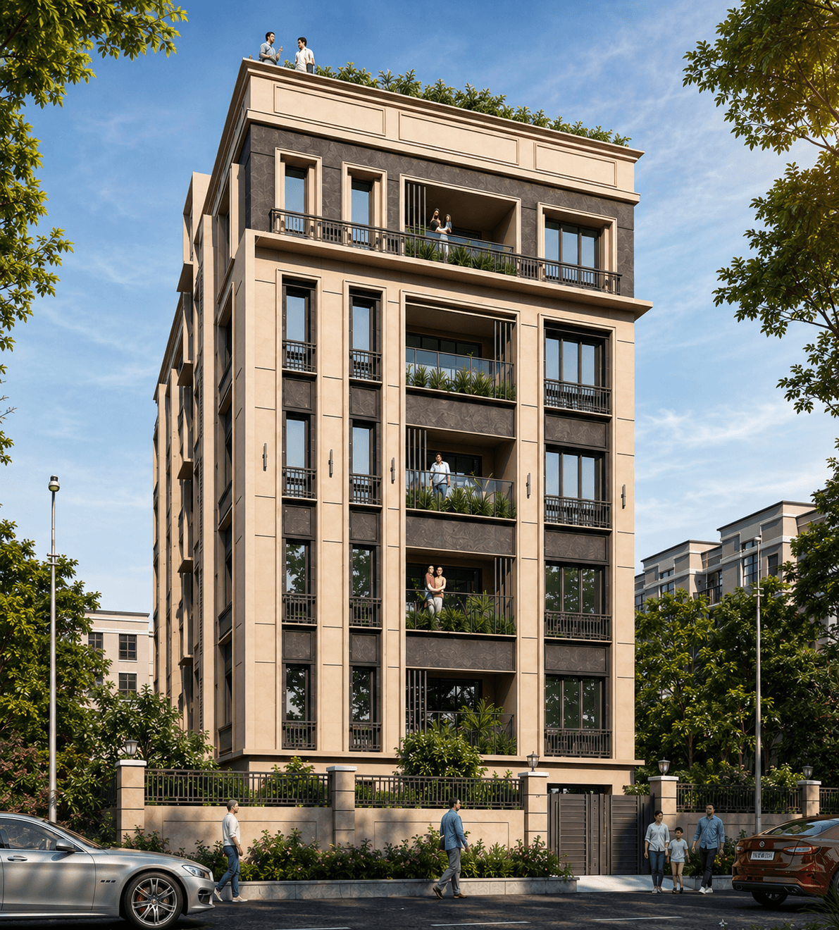 Elevation of Winchester, a boutique apartment building in Adyar
