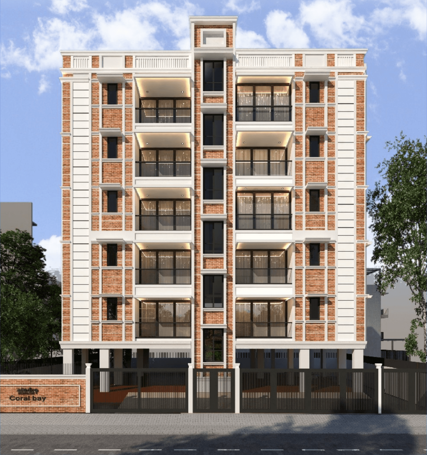 Aindro Coral Bay building elevation from the project brochure