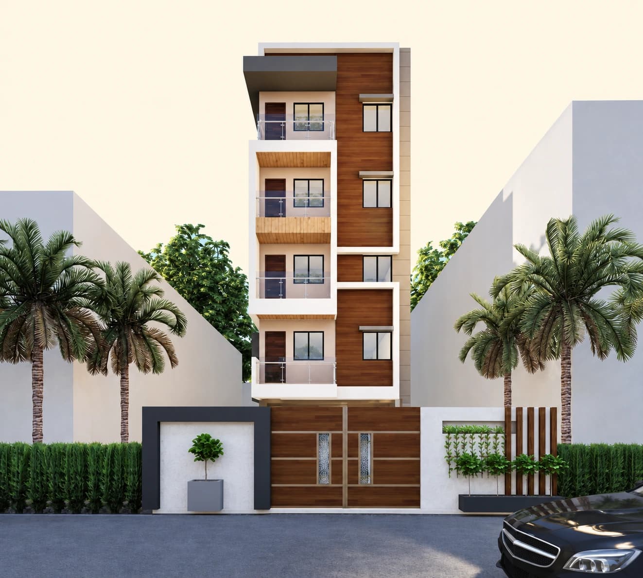 Retouched architectural illustration of Nahar East based on the project brochure