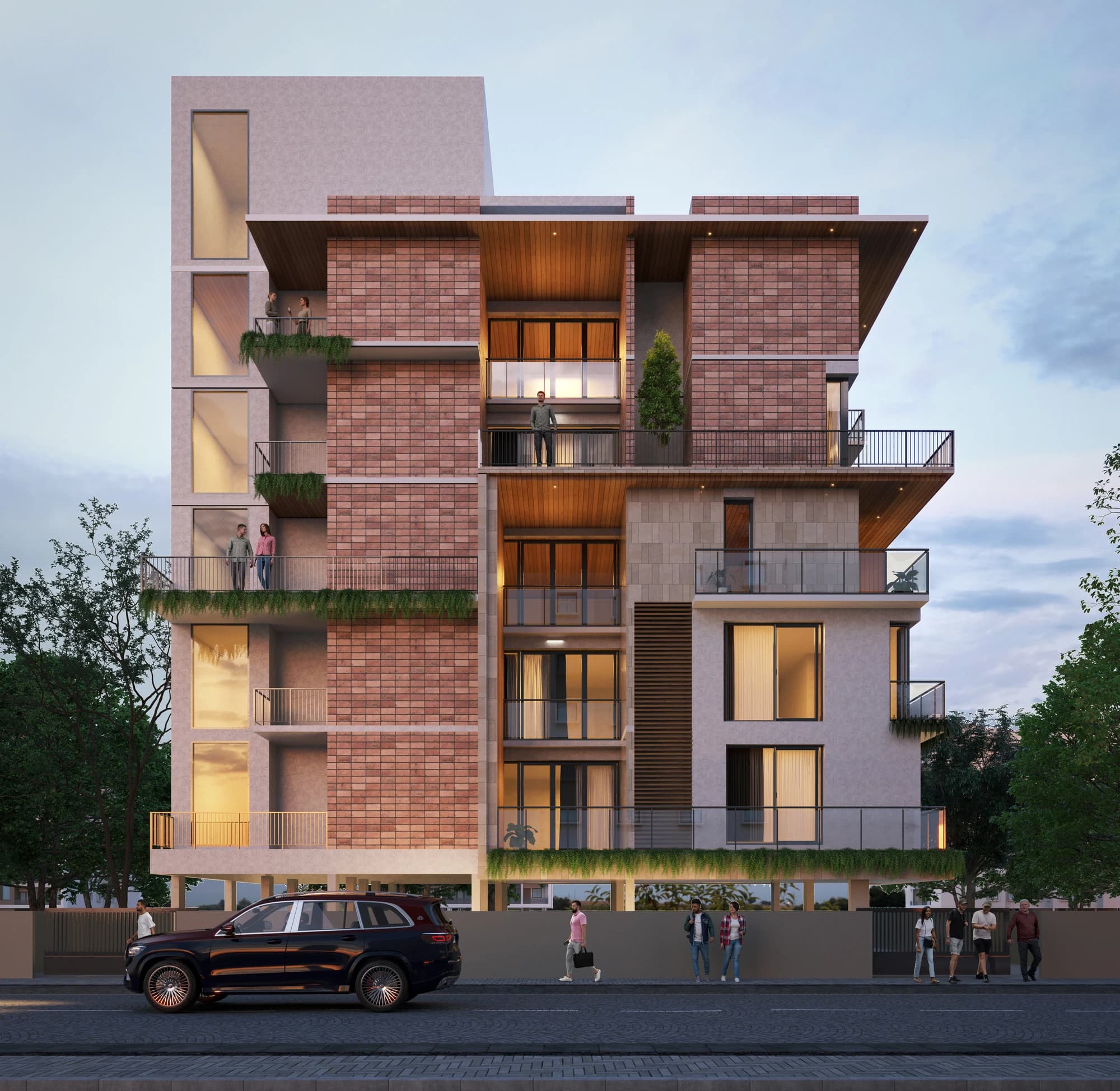 Oak Groove architectural elevation from the project brochure